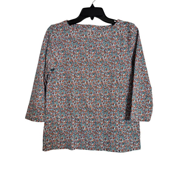 Croft & Barrow Floral Print Size Small 3/4 Sleeve Knit Top EUC Boat Neck - Picture 7 of 7